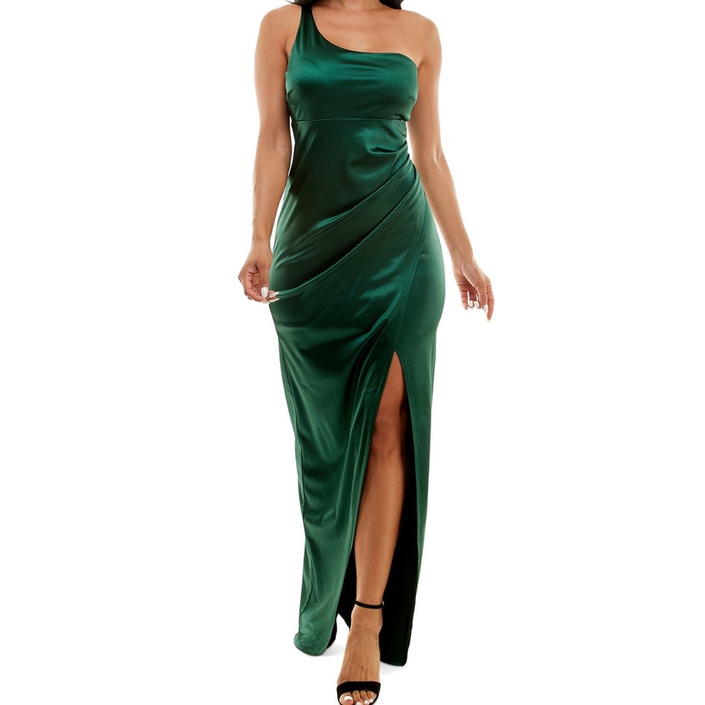 Emerald sundae one shoulder long gown